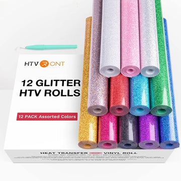 HTFRONT - Värmeöverföringsglitterrullar - 12-pack