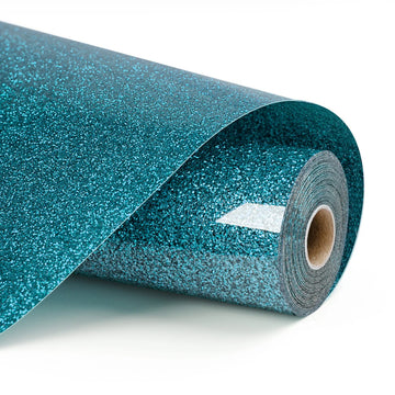 LOKLIK - Värmeöverföringsvinyl - 30,5 cm x 90 cm - Glitter Ljusblå