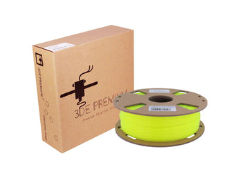 3DE Premium - PETG - Fluorescerande gul - 1,75 mm - 1 kg (halvtransparent)