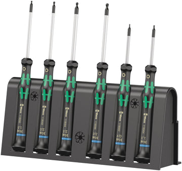 Wera - 2052/6 Skruvmejselsats inklusive stativ för elektroniska applikationer - 6 delar