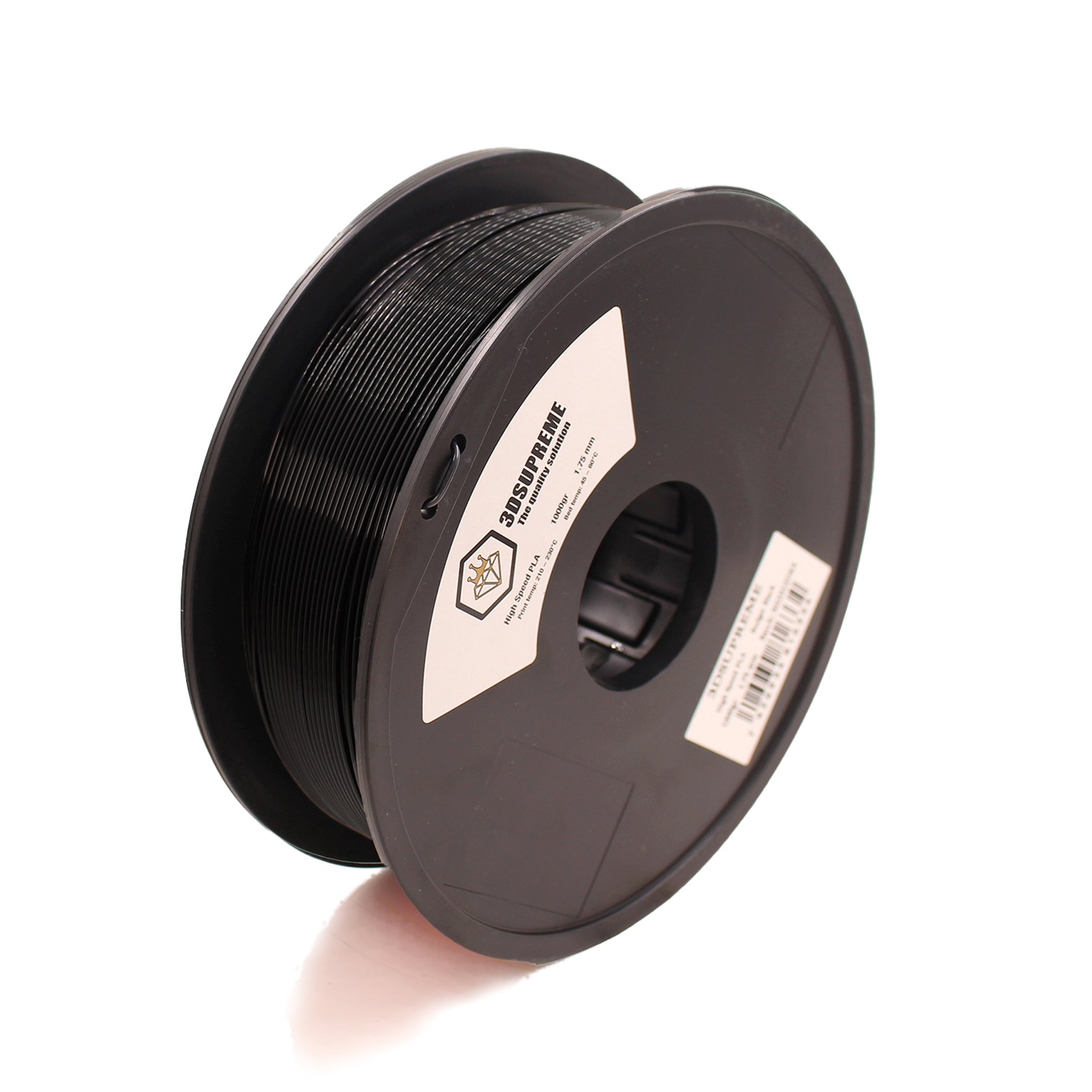 3DSUPREME - Höghastighets ABS PRO - Helsvart - 1,75 mm - 1 kg