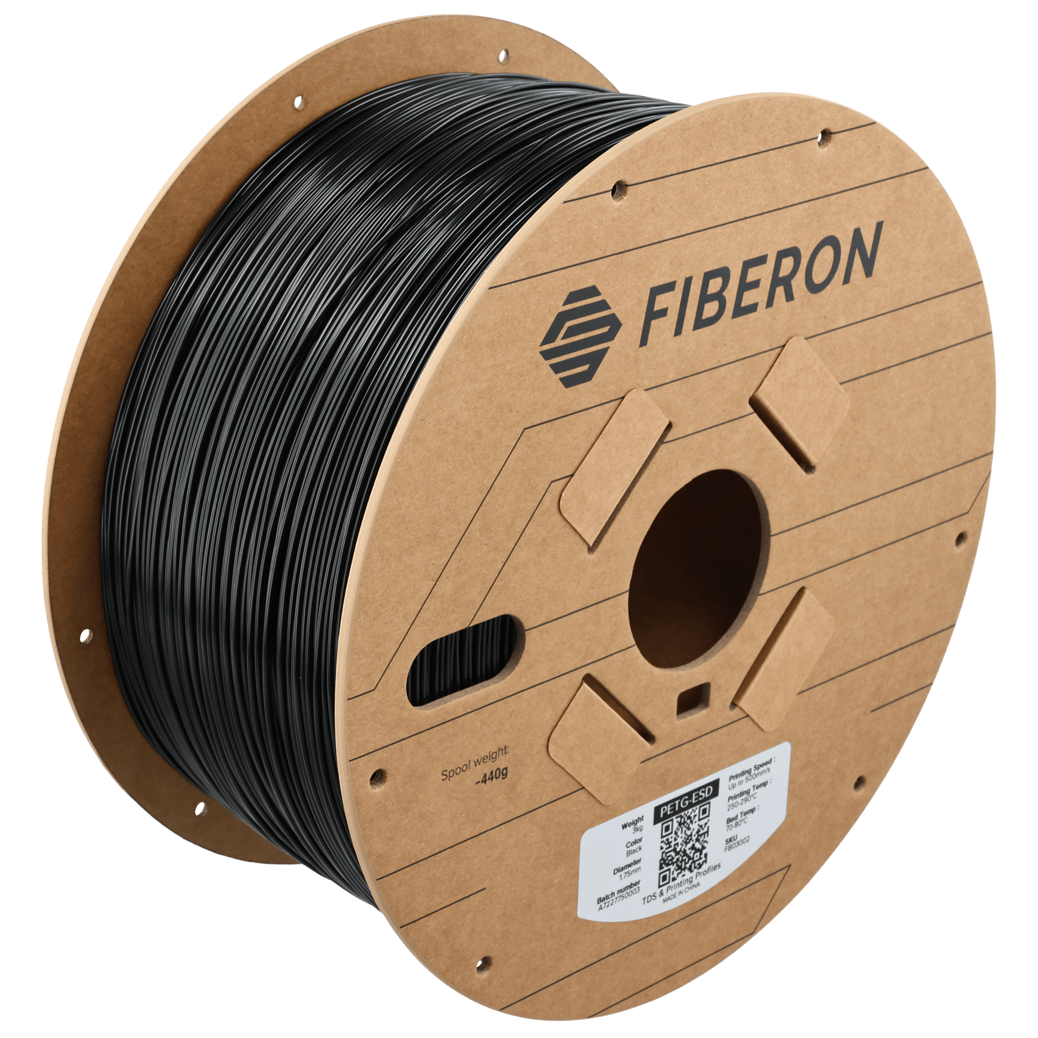 Polymaker -Fiberon™ - PETG-ESD - Black - 1.75mm - 3kg