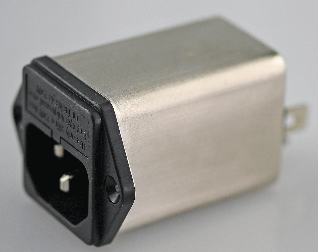 Filtrerad strömingång 10A 250V YB11B2- 10A-Q (IEC-uttag med säkringsfilter)
