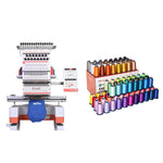 PooLin - EOM - Multi-Needle - Broderimaskine + GRATIS Broderitråd - 4000m Rullar - 100 Färger - Bundle