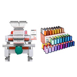 PooLin - EOV - Multi-Needle - Broderimaskine + GRATIS Brodertråd - 4000m Rullar - 100 Färger - Bundle