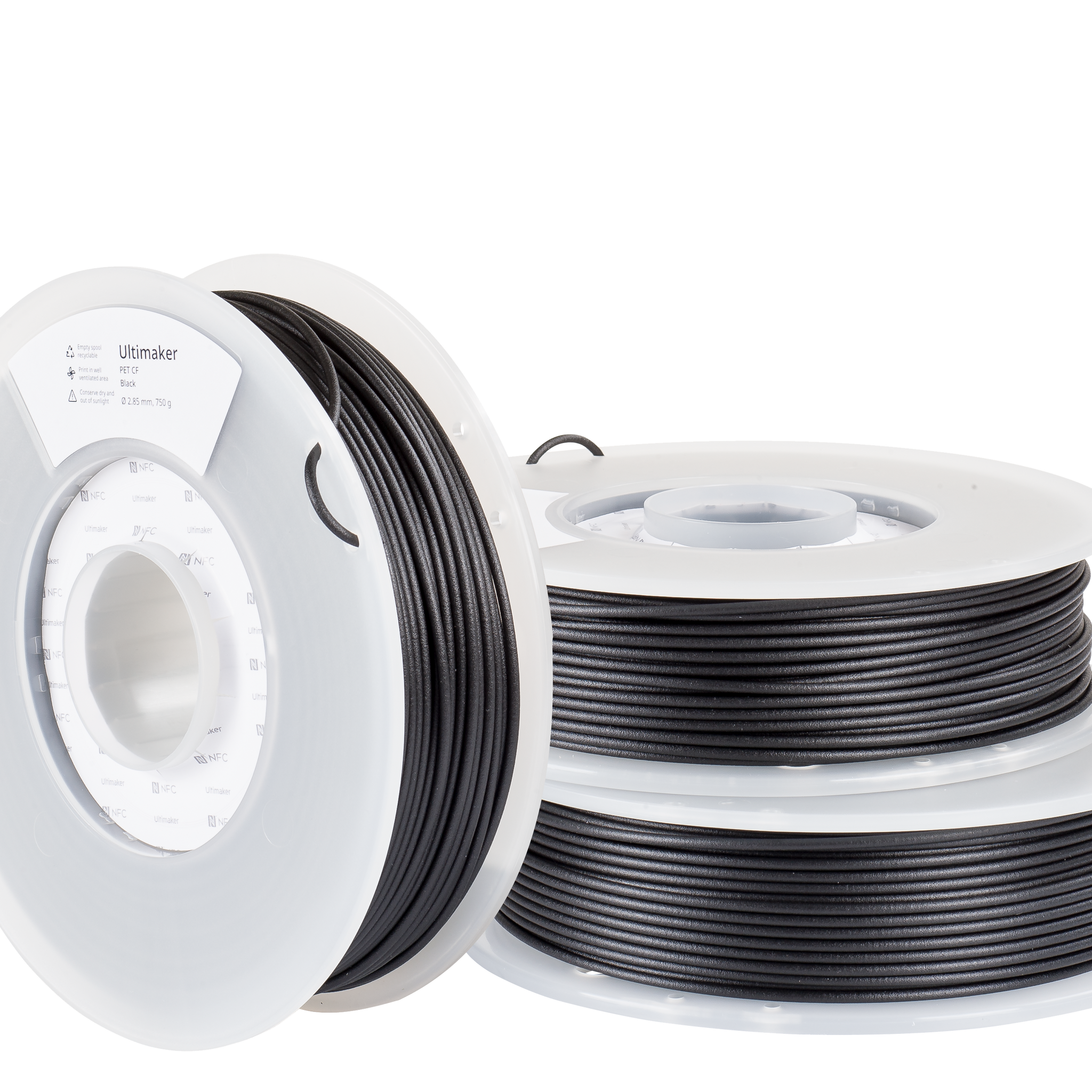 UltiMaker PETCF - Svart - 2,85 mm - 750 g 