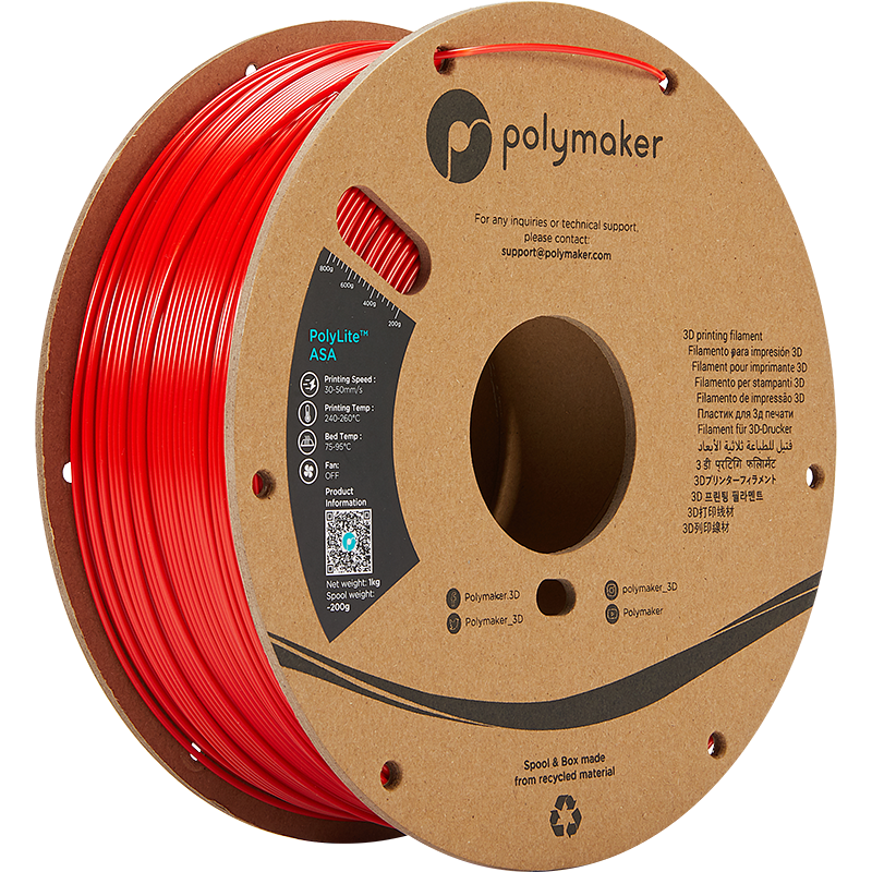 Polymaker Polylite - ASA - Röd - 1,75 mm - 1 kg