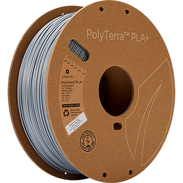 (UTGÅNG) - Polymaker - PolyTerra PLA+ - Grå - 1,75 mm - 1 kg