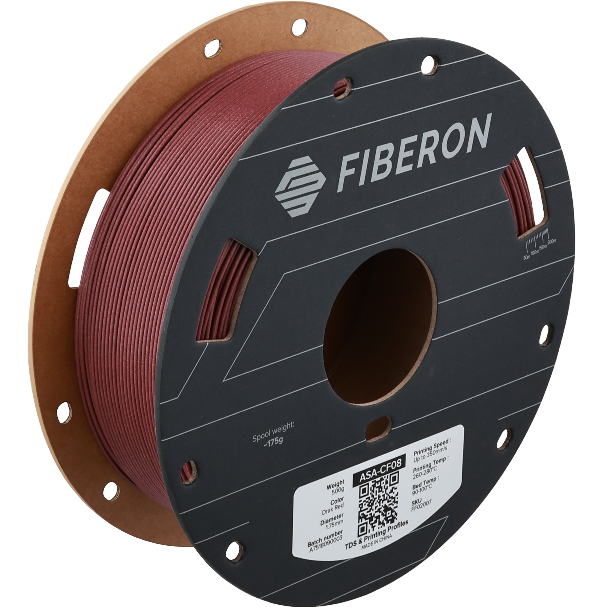 Polymaker - Fiberon™ ASA-CF08 - Dark Red- 1.75mm - 500g