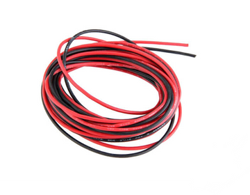 22AWG - Silikontråd - 2-polig - Svart-Röd - 1m