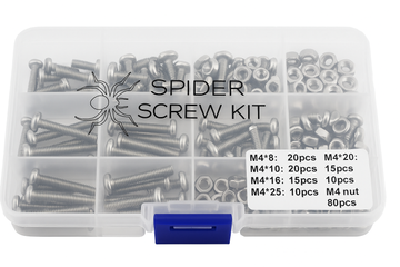 Spindelskruvsats med muttrar - M4 - 80 delar