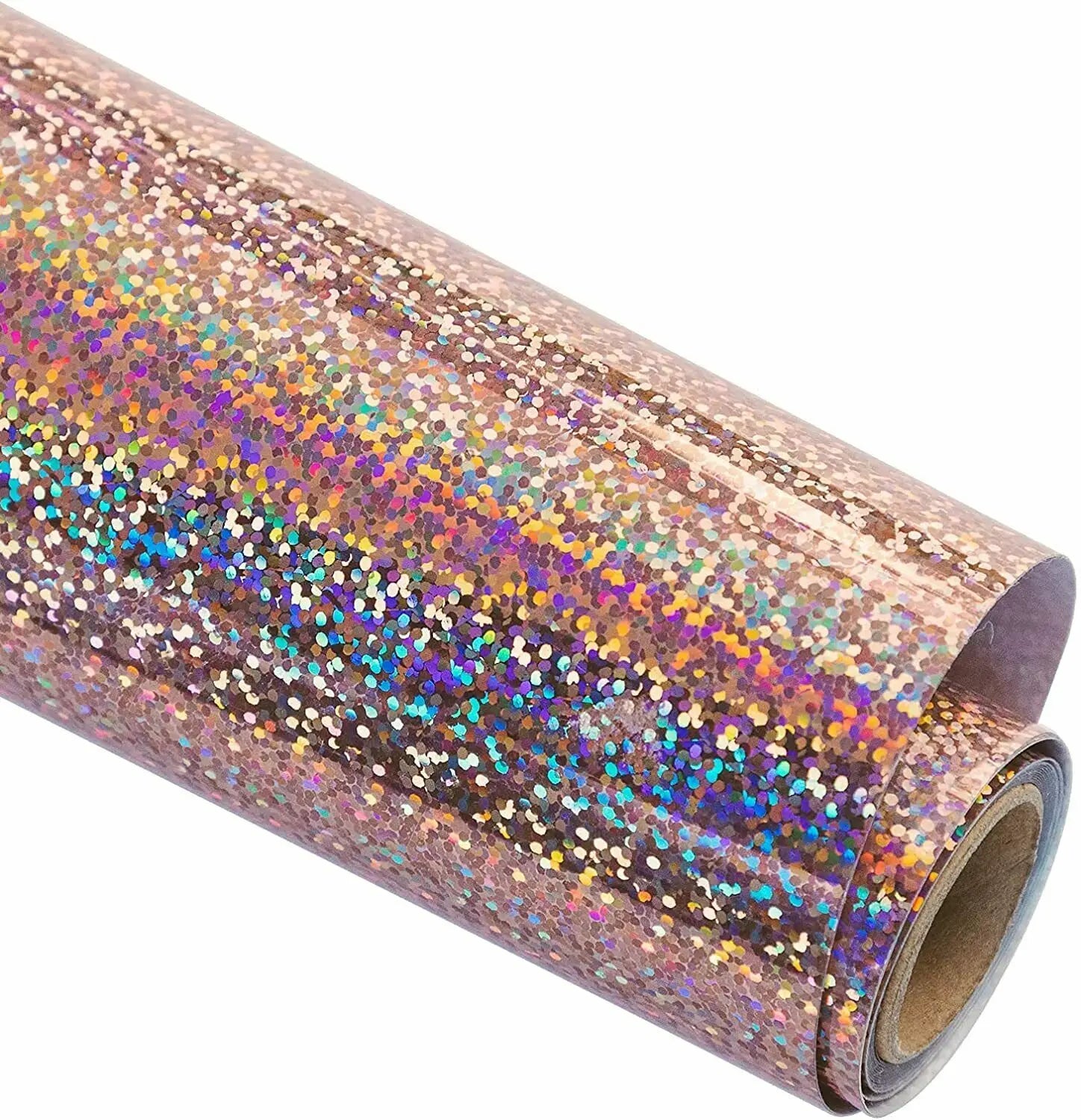 HTFRONT - Glitter självhäftande vinylrulle - Laserrosa guld 