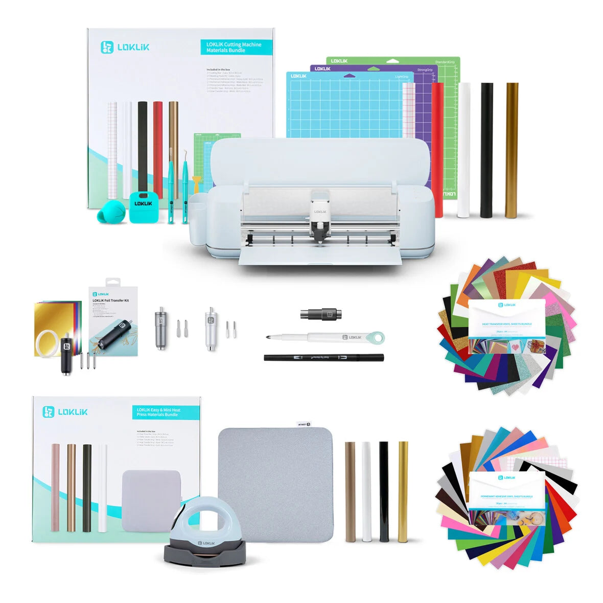 LOKLIK - Design Bundle - Bubble Blue - Skæreplotter, Heat Press m.m.