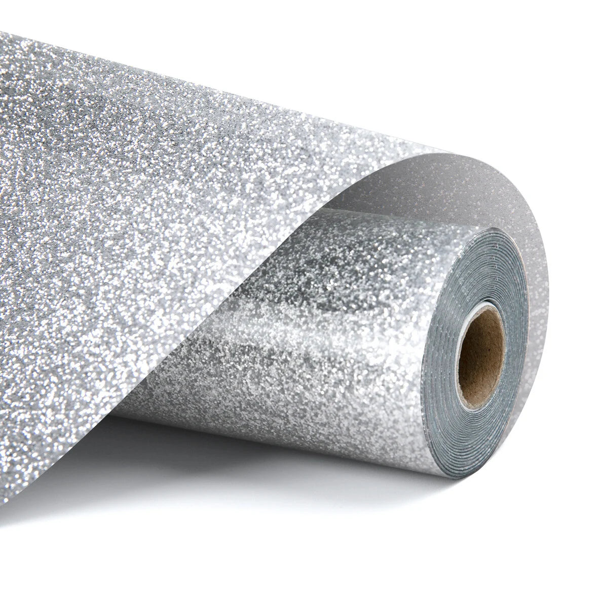 LOKLIK - Värmeöverföringsvinyl - 30,5 cm x 90 cm - Glittrig Silver 