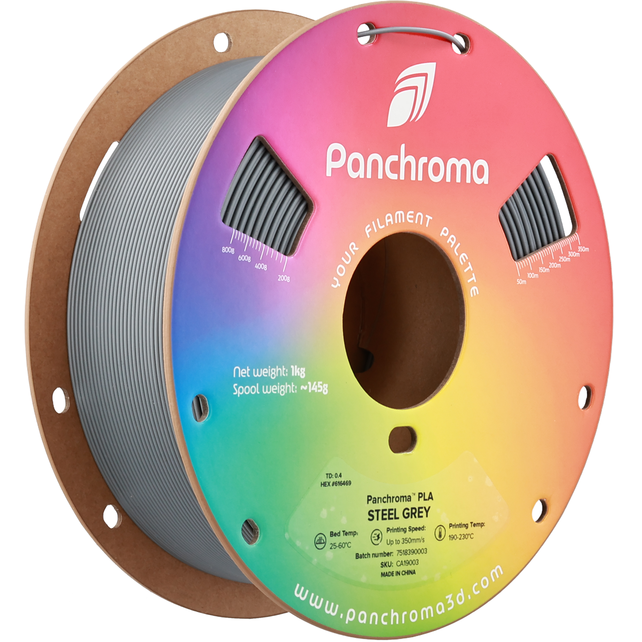 Polymaker - Panchroma™ PLA Basic - Steel Grey - 1.75mm - 1kg