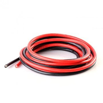 12AWG - Silikontråd - 2-polig - Svart-Röd - 1m