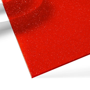 xTool - Acrylic Sheet Translucent Glossy - Glitter Red - 3mm (3pcs)
