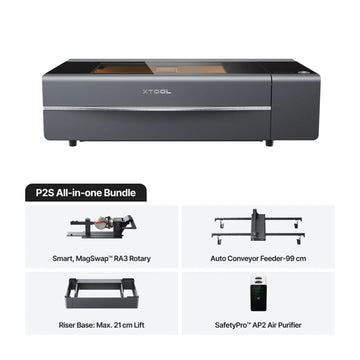 xTool - P2S 55W - Laser - Klass IV Grå - Allt-i-ett-paket