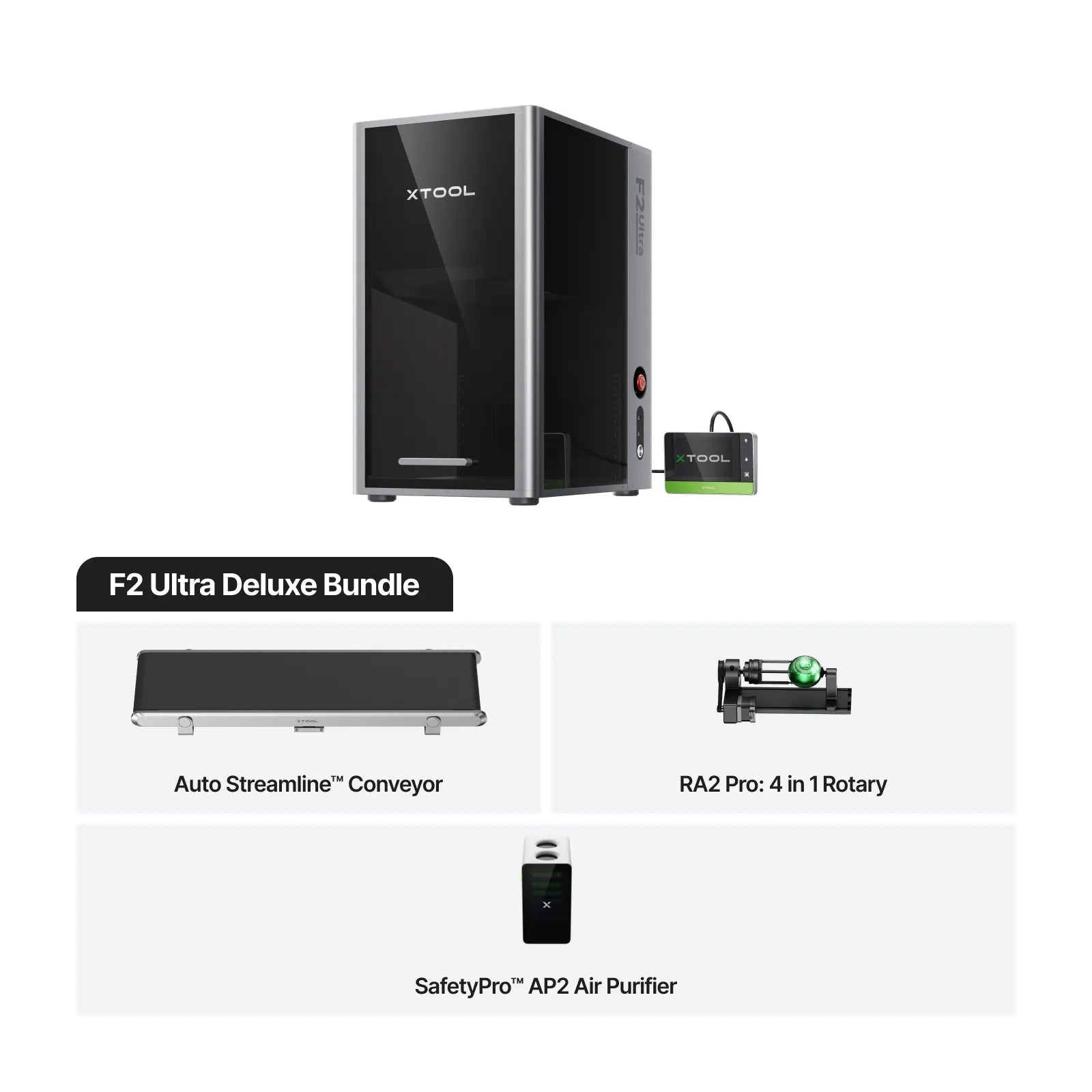 xTool - F2 Ultra - 60W MOPA + 40W Diode Dual Laser - Deluxe Bundle