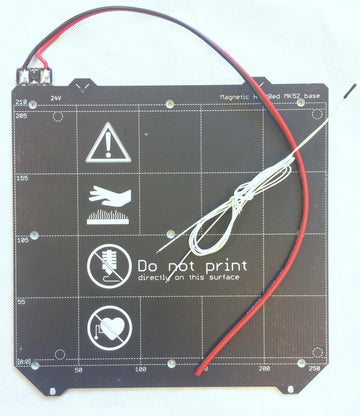 MK52 PCB Magnetisk Värmebädd - 24V (2 värmezoner) - 264x254mm