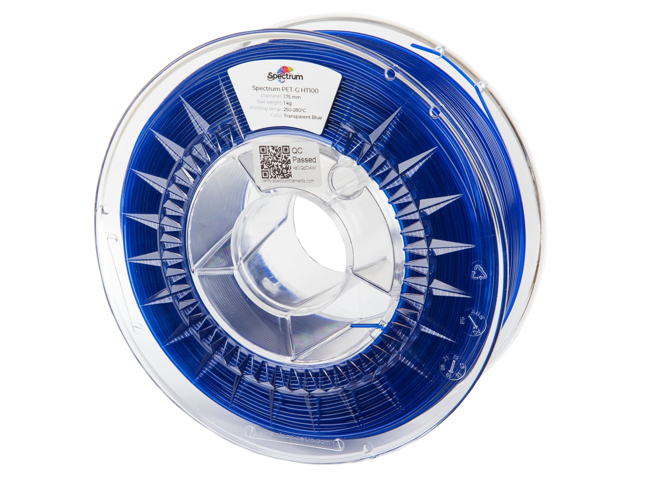 Spectrum - PETG HT100 - Transparent Blå - 1,75 mm - 1 kg