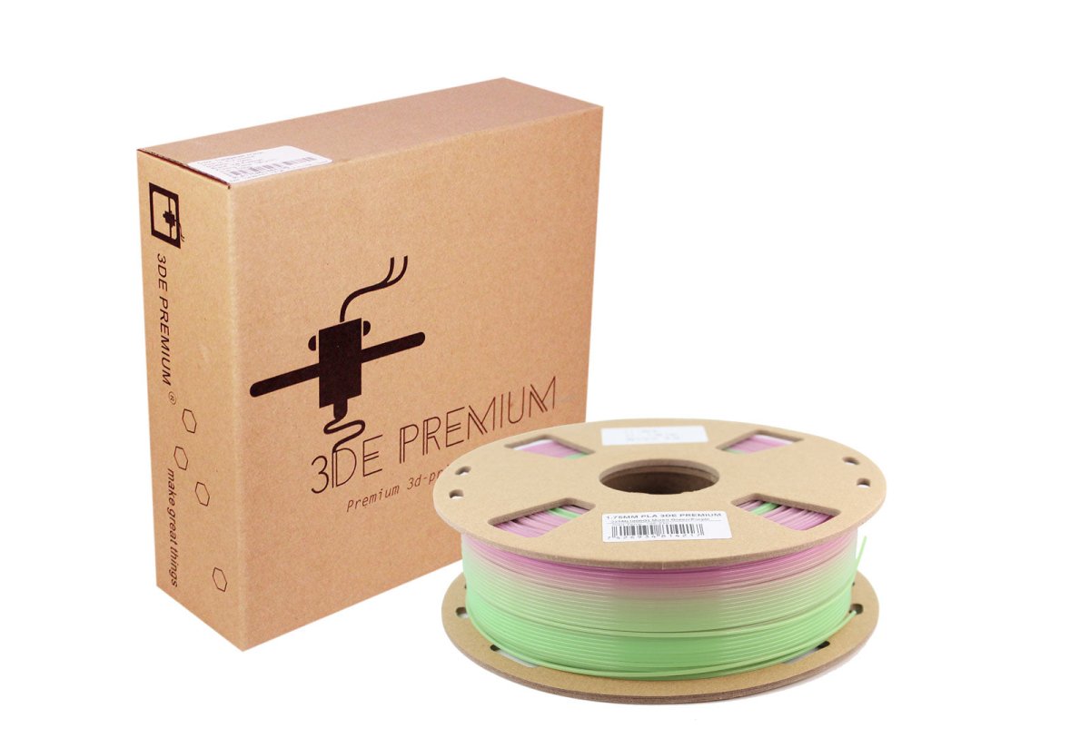 3DE Premium PLA - Glow In Dark - Green-Purple - 1.75mm