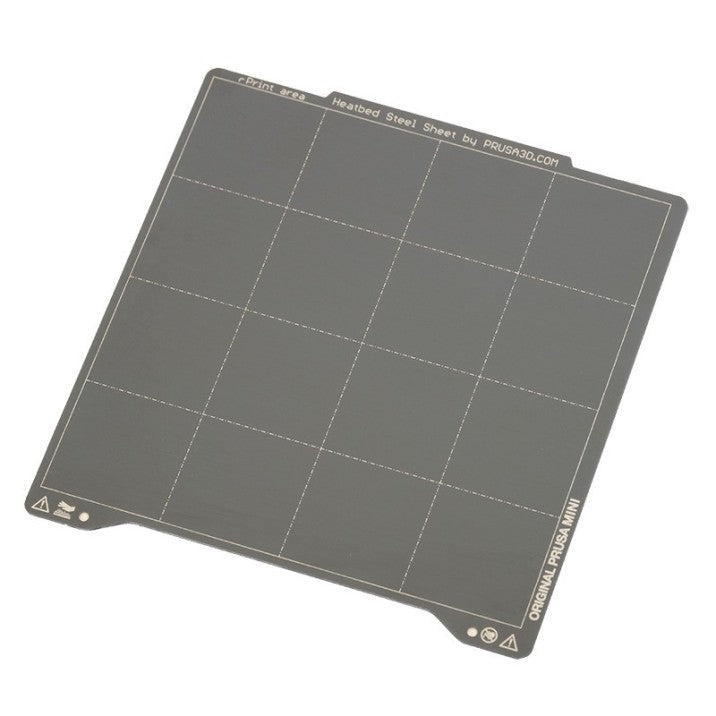 Prusa - Fjäderstålplåt med slät dubbelsidig PEI - MINI - 180x180mm 