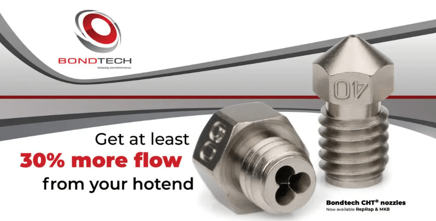 Bondtech - CHT® Coated Brass Nozzle - V6 - 1 pcs (Pick a Size)