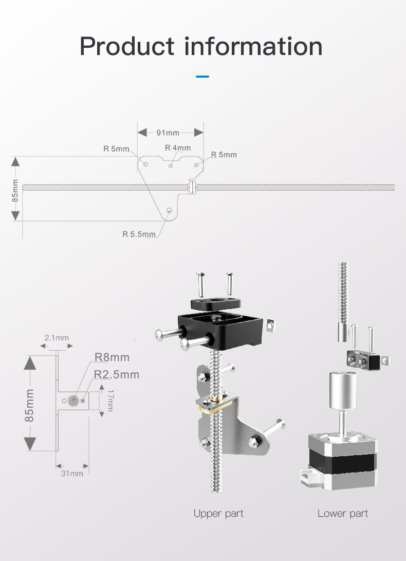 Creality 3D - Dual Screw Rod Upgrade Kit Double Screw - Ex. Ender 3 V2