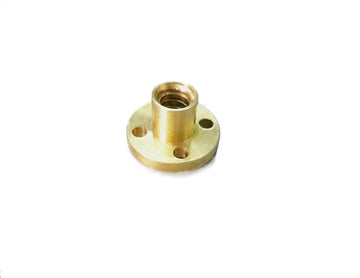 Blyskruvmutter 8mm - 2mm stigning - 8mm stift - Mässing