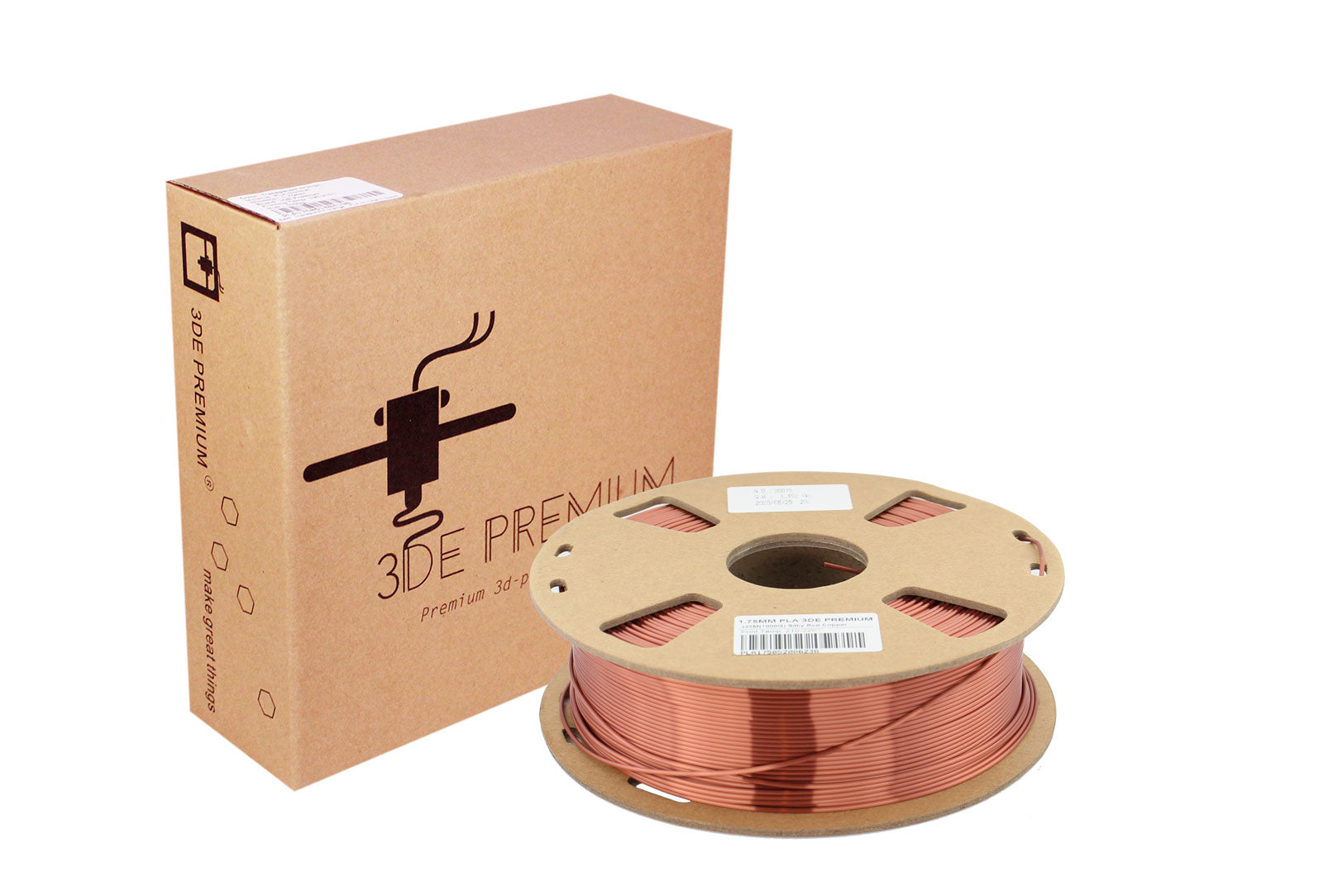 3DE Premium - PLA Silky - Röd koppar - 1,75 mm - 1 kg